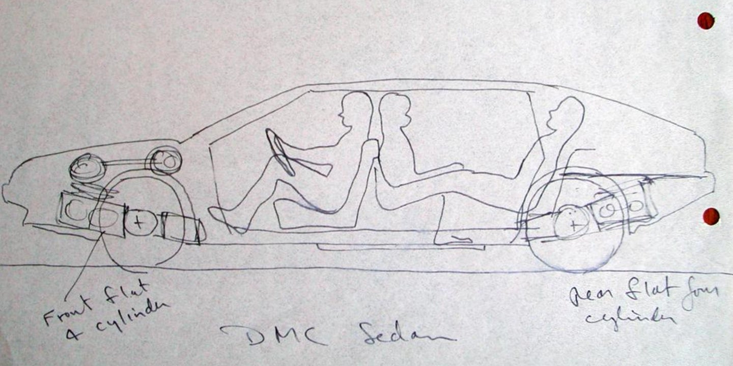 See the Original Sketches for the DeLorean Sedan That Never Was
