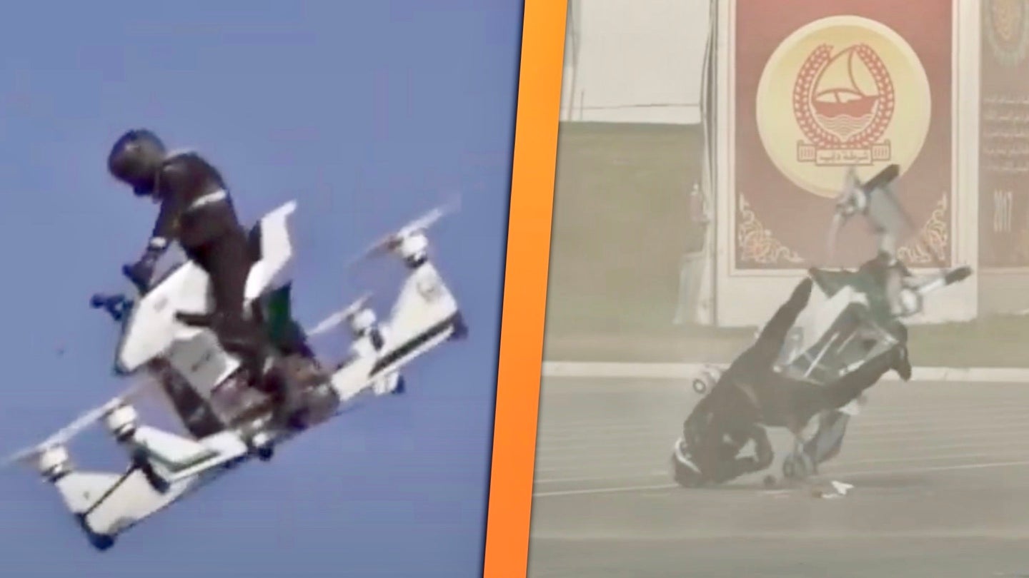 Cop on Dubai&#8217;s New Hoverbike Absolutely Eats It in Crash