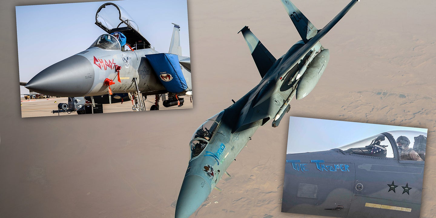 Fully Armed Kadena F-15 Eagles Soar Over Saudi Arabia Wearing Some Awesome Nose Art