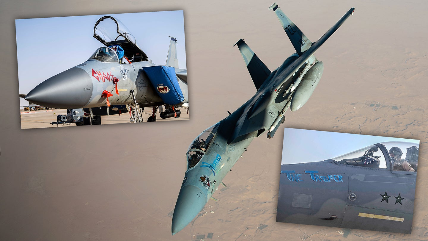 Fully Armed Kadena F-15 Eagles Soar Over Saudi Arabia Wearing Some Awesome Nose Art