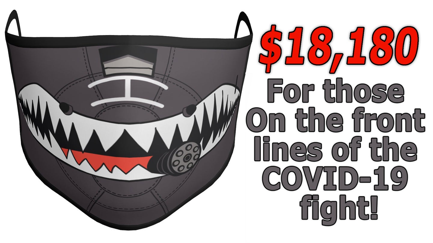 Buying Our A-10 Warthog Masks Raised $18,180 For Those On The Front Lines Of The COVID-19 Fight