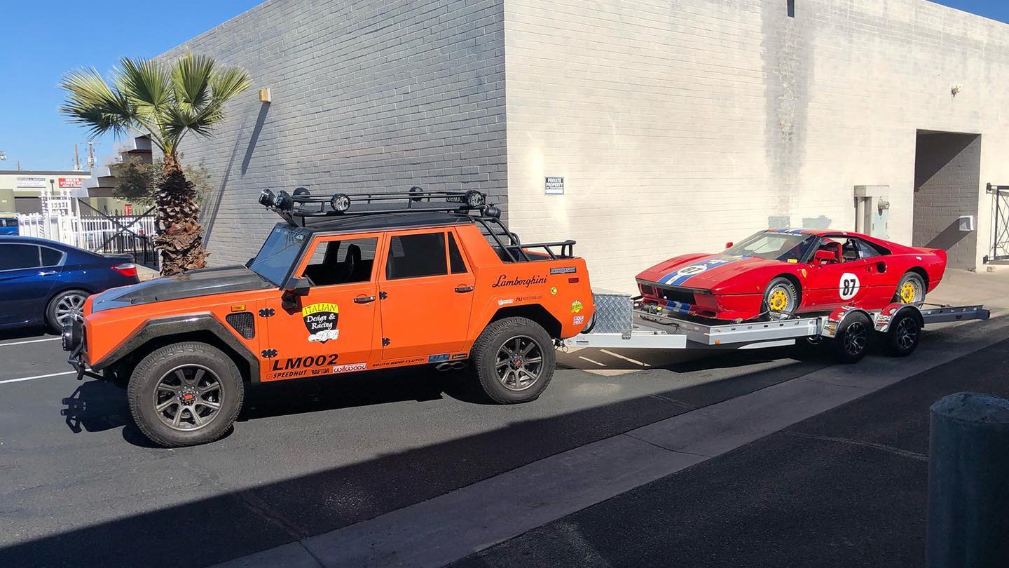 This Rambo Lambo Is A 600 HP Diesel-Swapped Lamborghini LM002 Used To Tow Ferraris