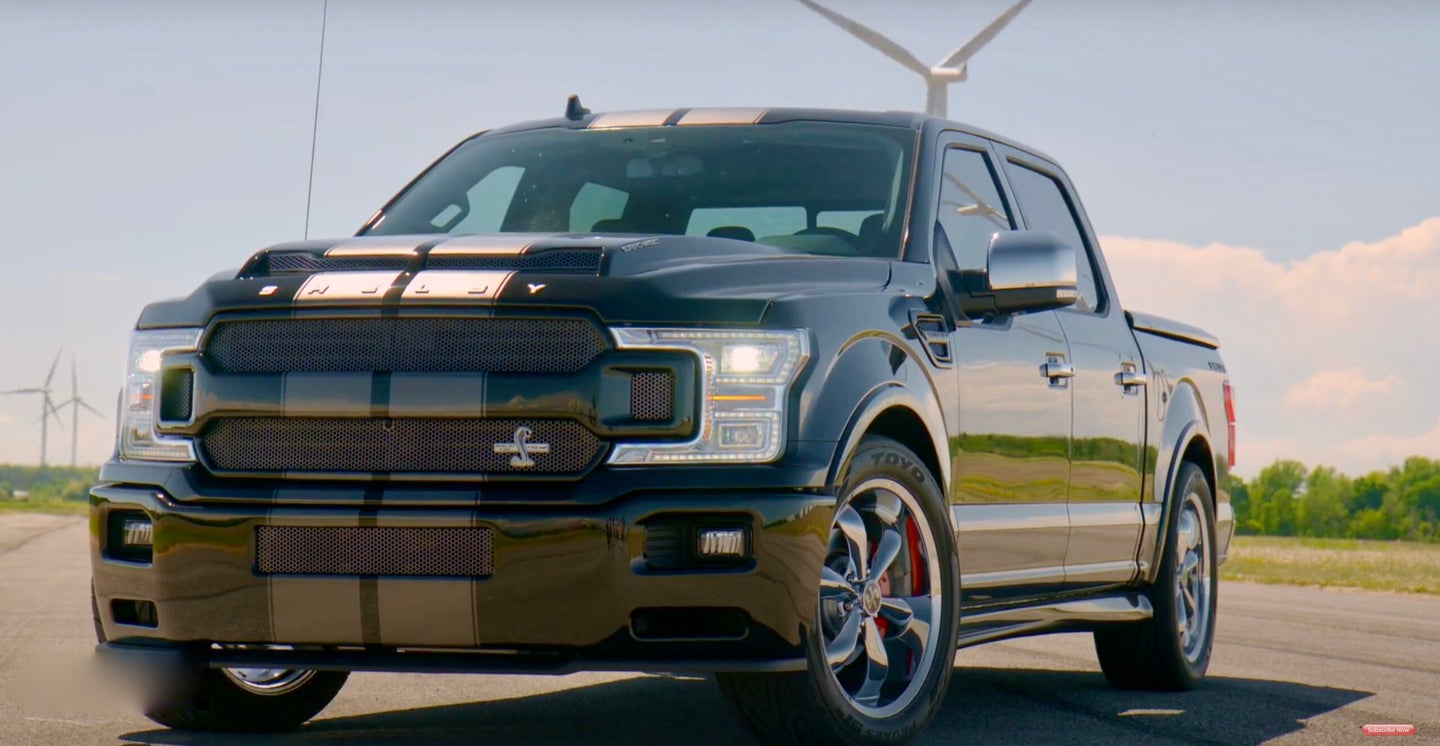 Watch the 770-HP Ford F-150 Shelby Super Snake Smoke the Strip