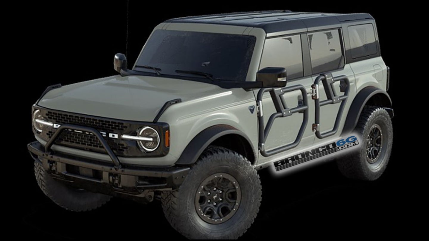 Leaked Image of 2021 Ford Bronco Tube Doors Hints at Built-In Airbags