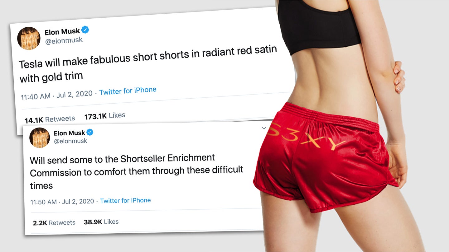 After Musk Tweet, Tesla Starts Selling Red and Gold S3XY Short Shorts for $69.420