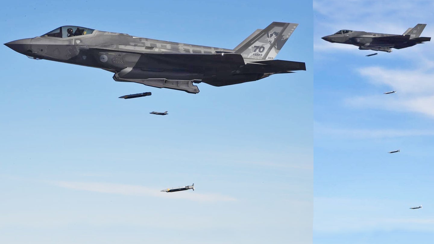 Check Out These F-35s Dropping Full Loads Of Small Diameter Bombs During A Test Mission