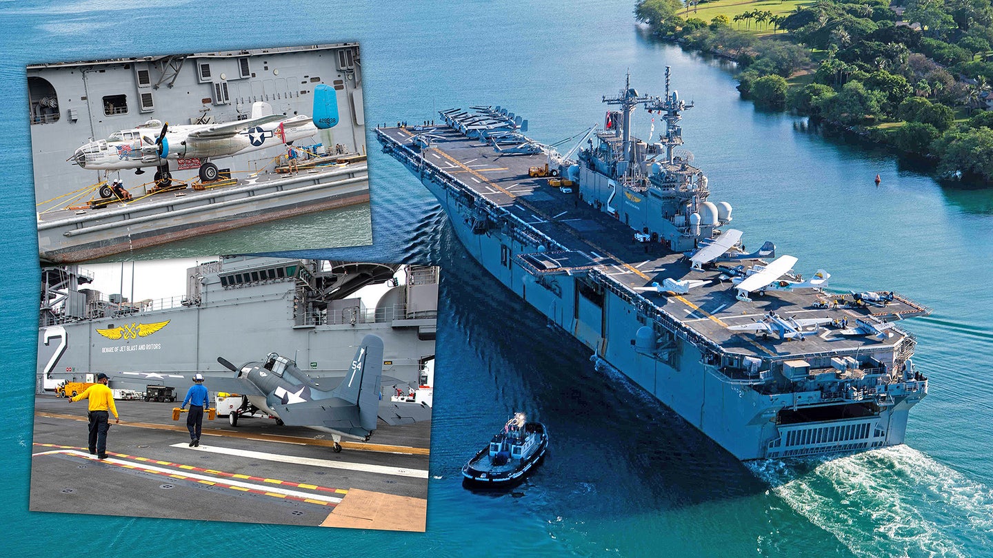 Amphibious Assault Ship USS Essex Carries Load Of Gorgeous World War II Warbirds To Hawaii