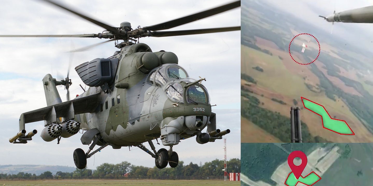 Belarus Mi-24 Helicopter Gunship Used To Bring Down Balloons Carrying Pro-Opposition Flags