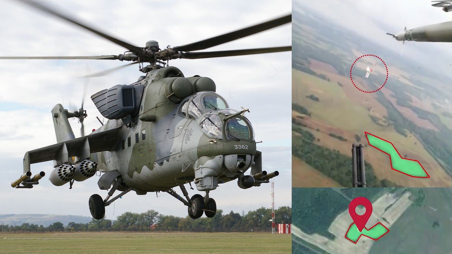 Belarus Mi-24 Helicopter Gunship Used To Bring Down Balloons Carrying Pro-Opposition Flags