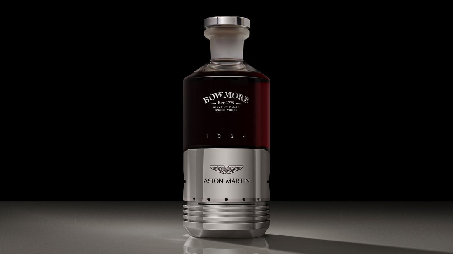 This $65,000 Bowmore Whisky Has a Real Aston Martin DB5 Piston as a Bottle