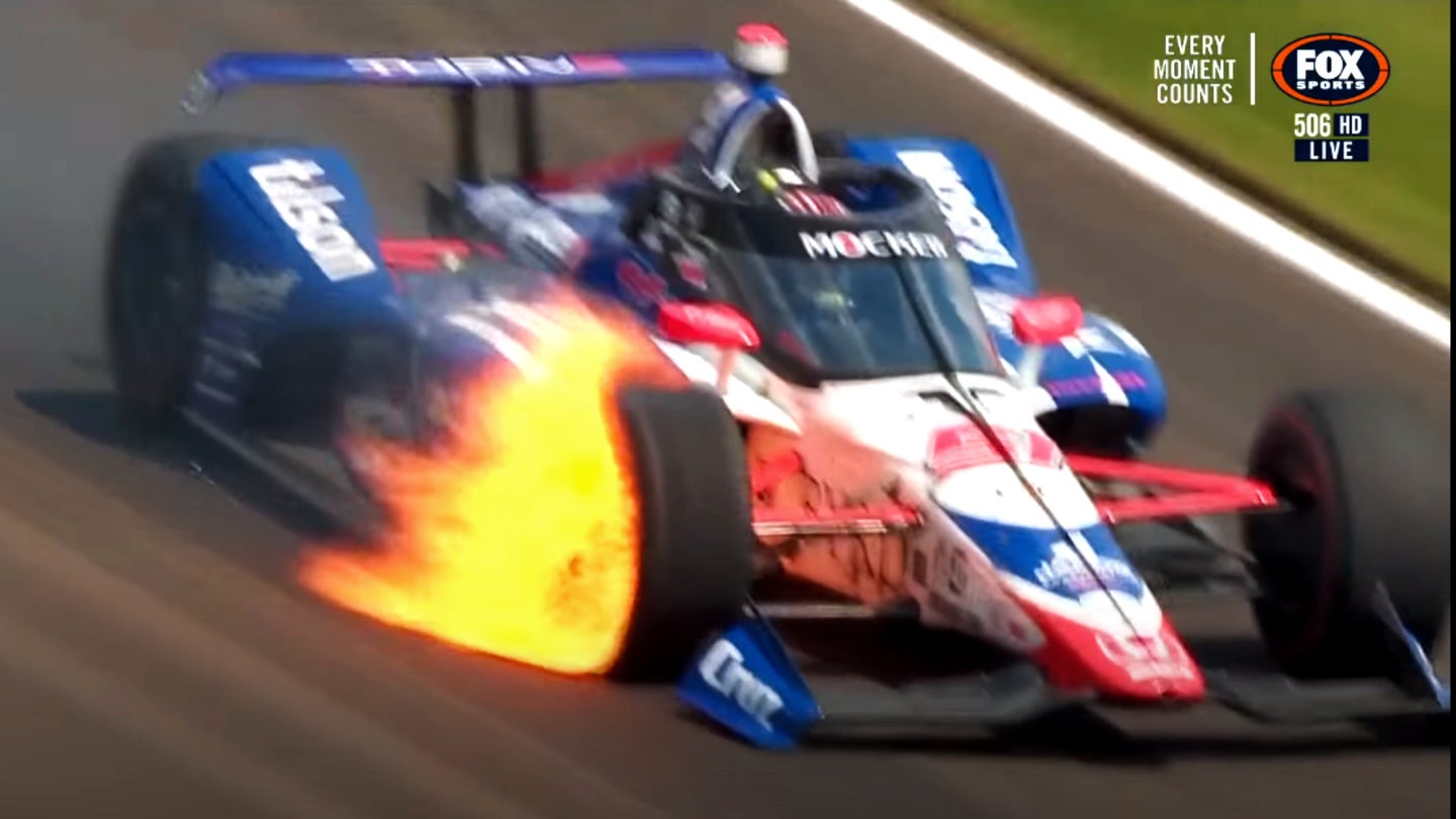 This Weird Indy 500 Wheel Fire Could Only Happen in 2020