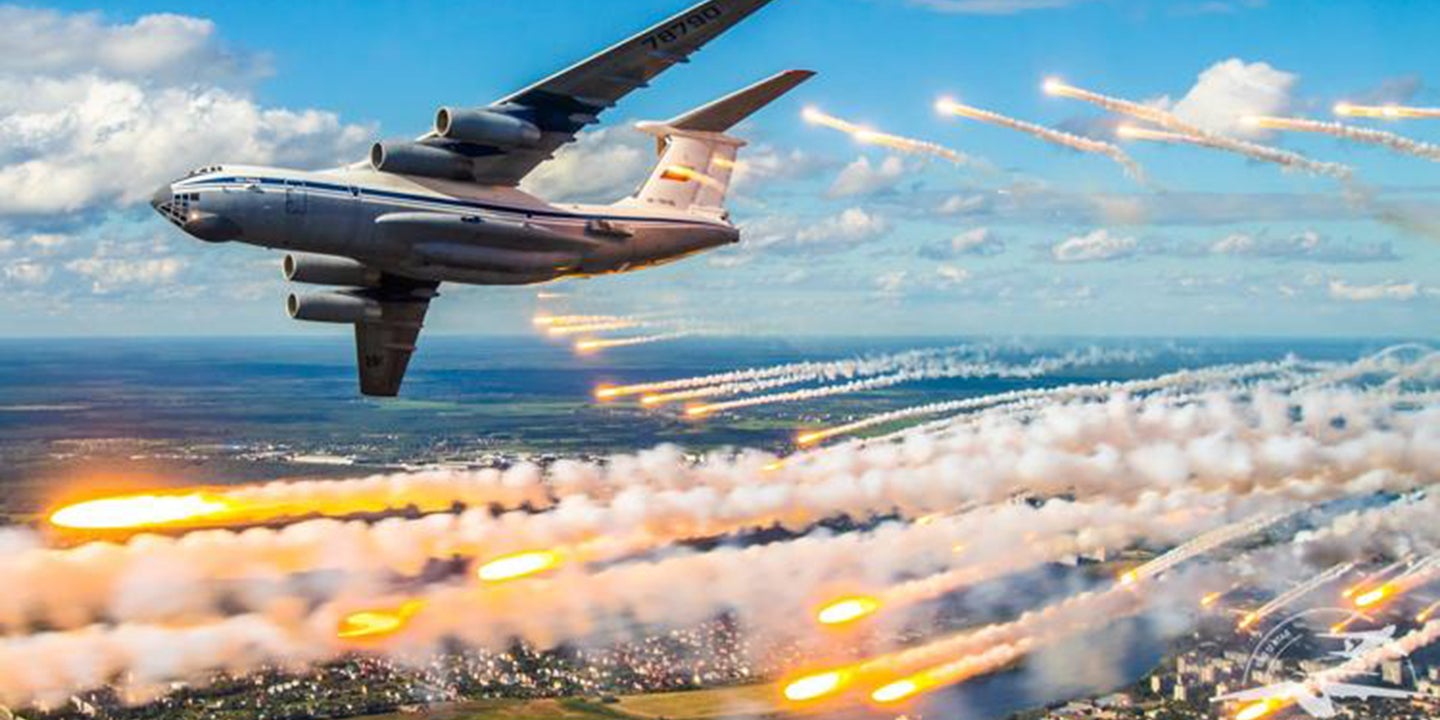 Watch These Russian IL-76 Transports Execute A Stunning Mass Flare Dump