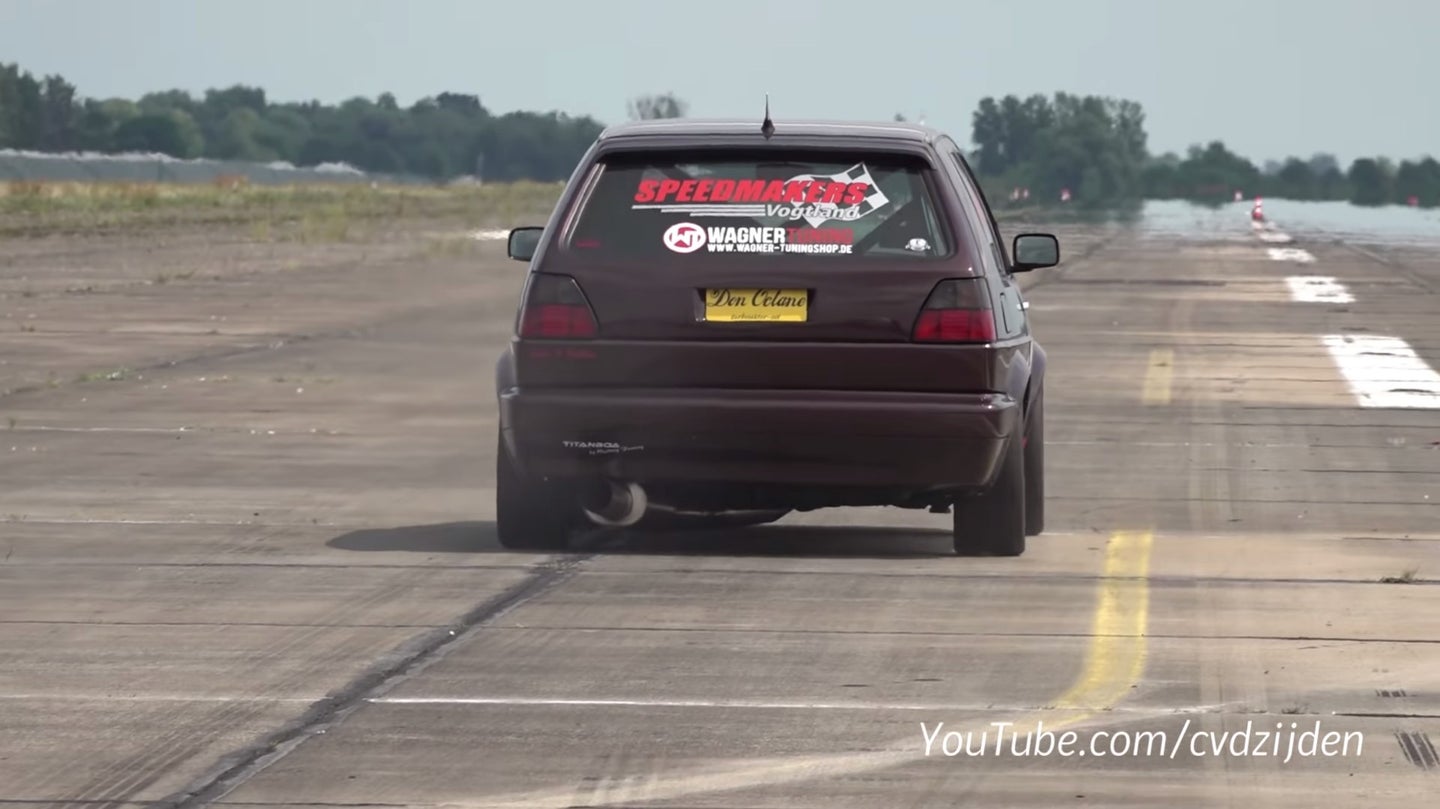 Here’s What a Volkswagen Golf Doing 211 MPH in the Half-Mile Looks Like
