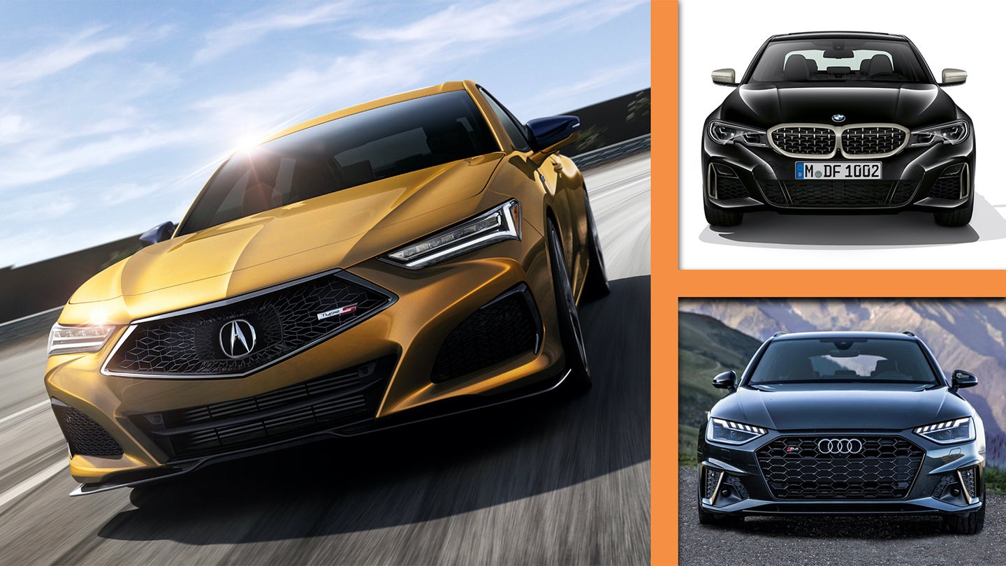 Here’s How the 2021 Acura TLX Type S Compares to the BMW M340i and Audi S4