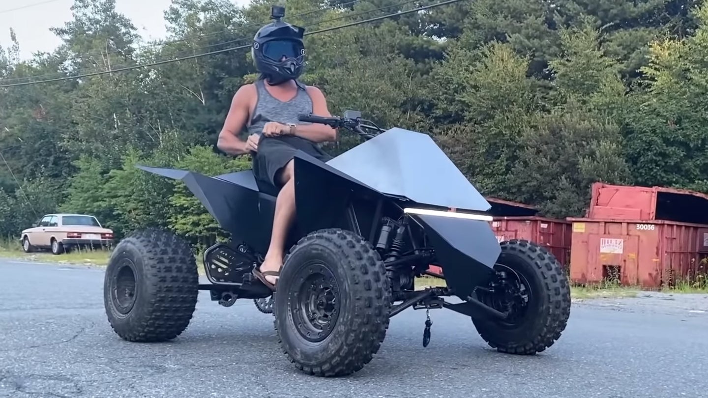 Tired of Waiting, Guy Builds His Own 102-MPH ‘Tesla’ Cyberquad