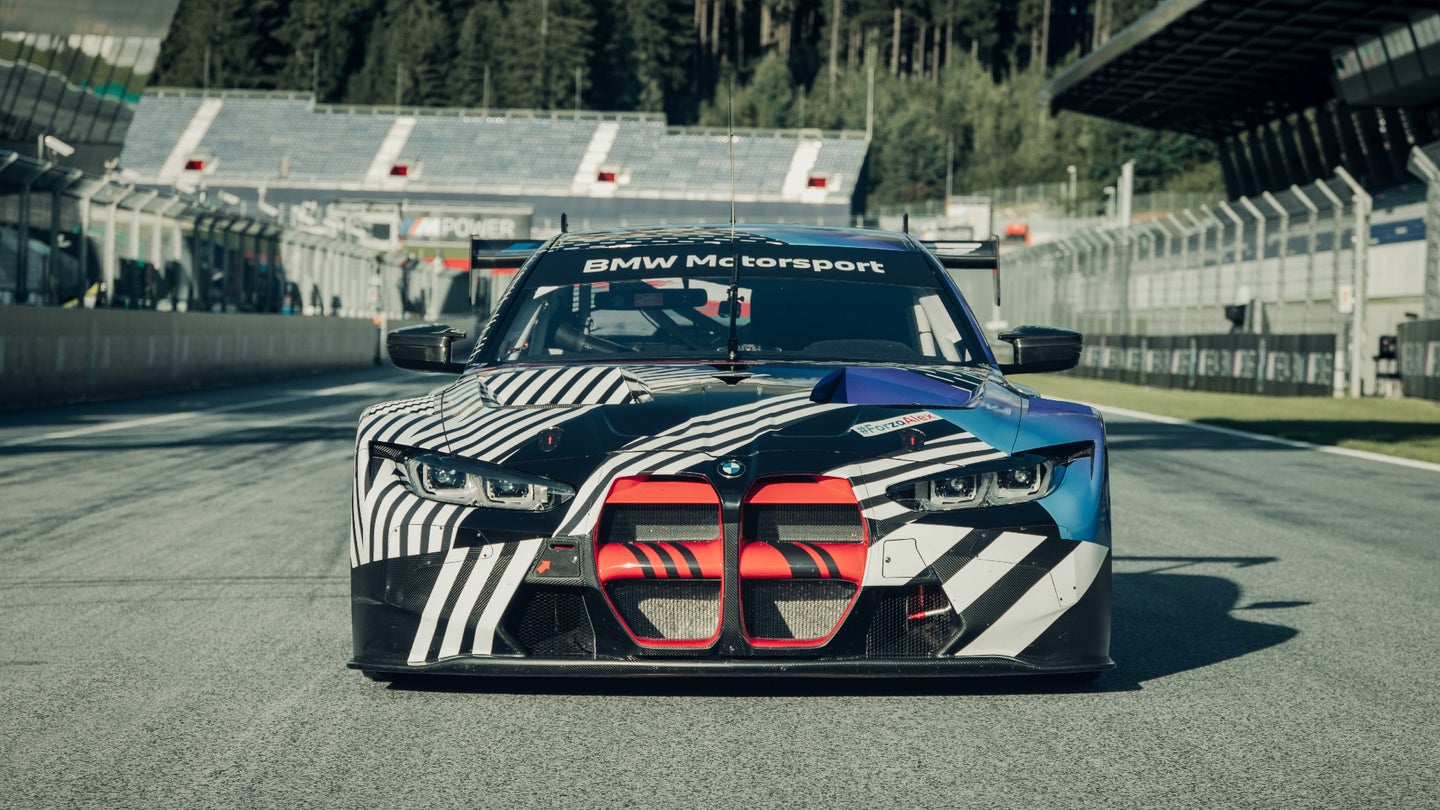 BMW Adds Its Huge New Grille to Its M4 Race Car