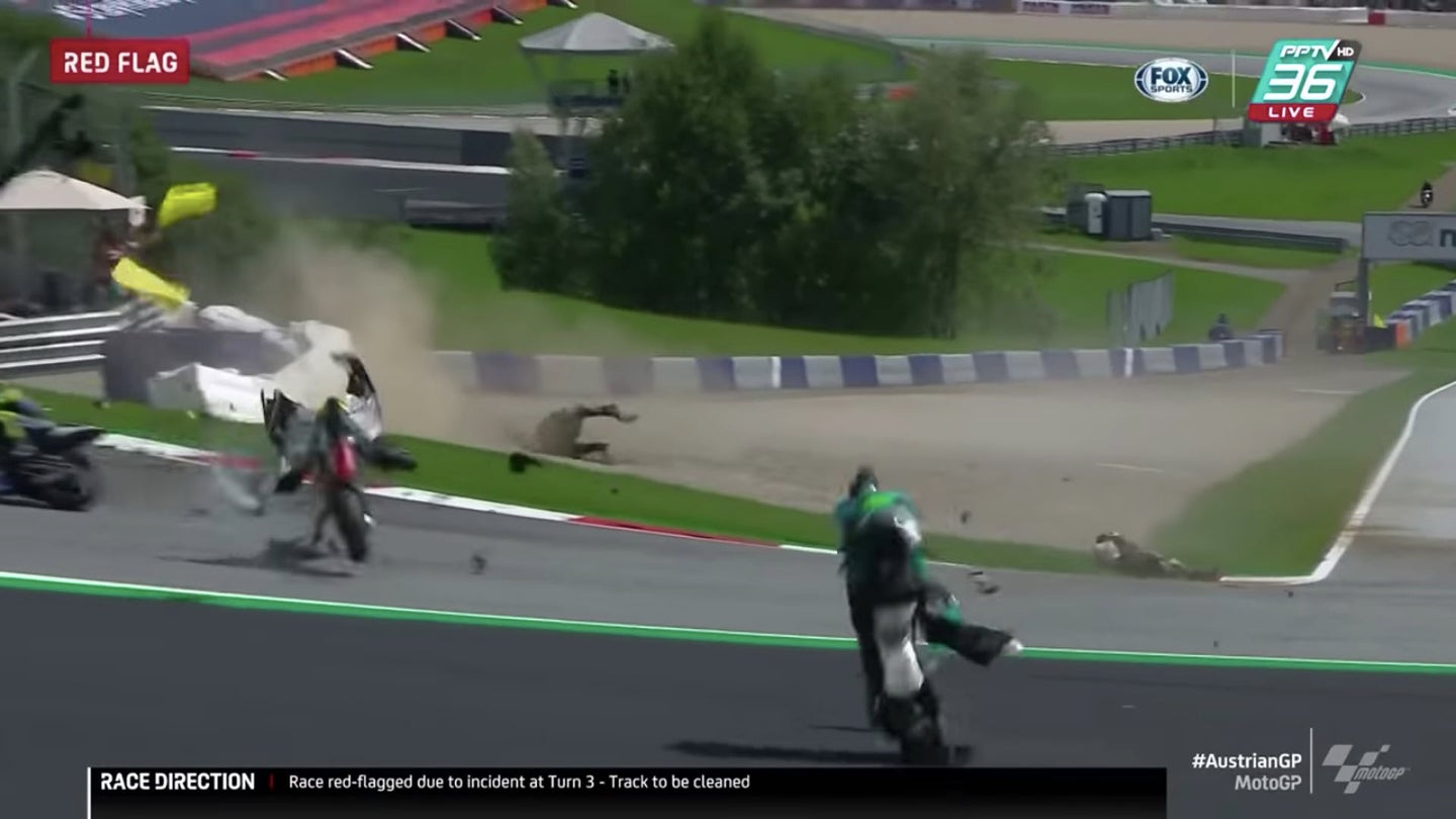 Horrifying Back-To-Back Crashes Mar Austrian Moto GP, Moto2 Races