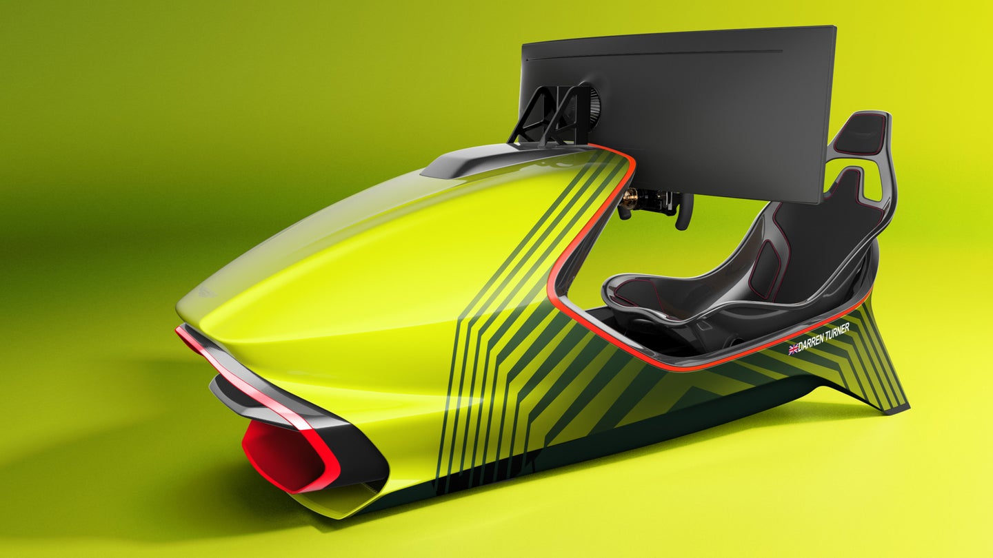 The Aston Martin AMR-C01 Is a Carbon Fiber Racing Sim Rig Modeled After the Valkyrie Hypercar