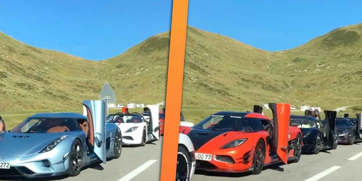 What $25M Worth of Koenigseggs Looks Like on the Side of the Road