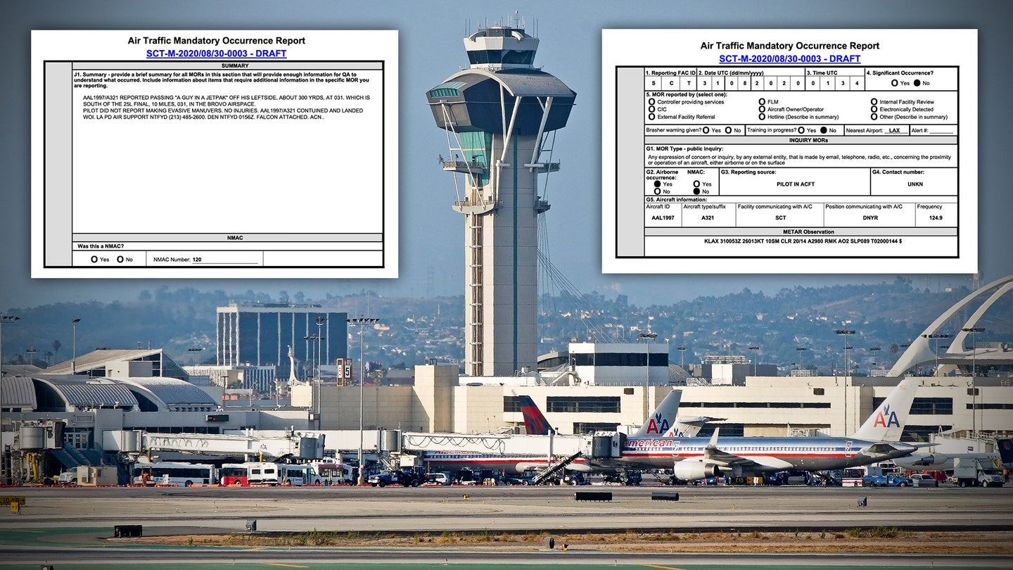 Here’s The FAA Report, Full ATC Audio From The ‘Guy In A Jetpack’ Incident Near LAX