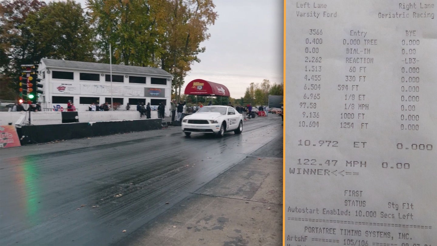 Stock 7.3L Ford Truck Engine Pushes Mustang Cobra Jet to a 10-Second Quarter-Mile