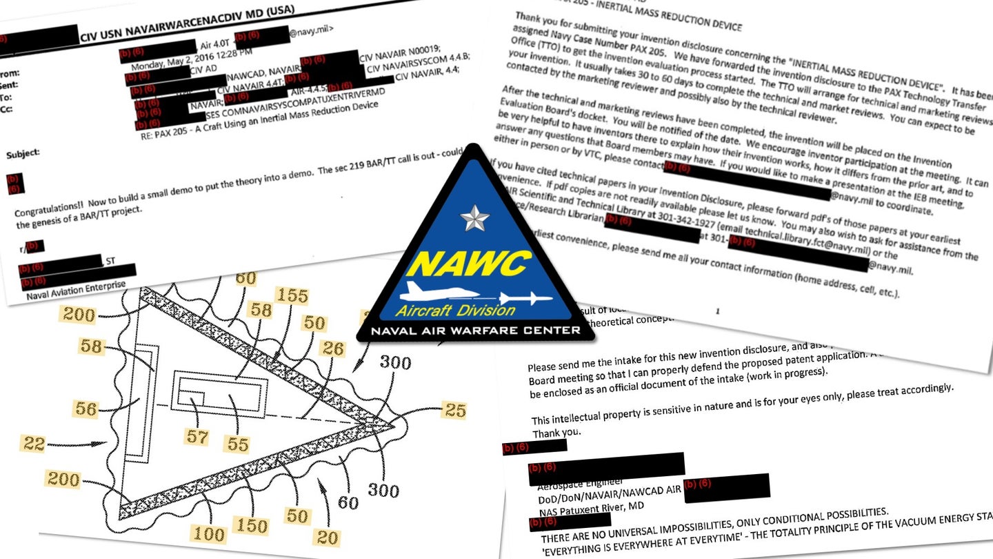 Emails Show Navy&#8217;s &#8216;UFO&#8217; Patents Went Through Significant Internal Review, Resulted In A Demo