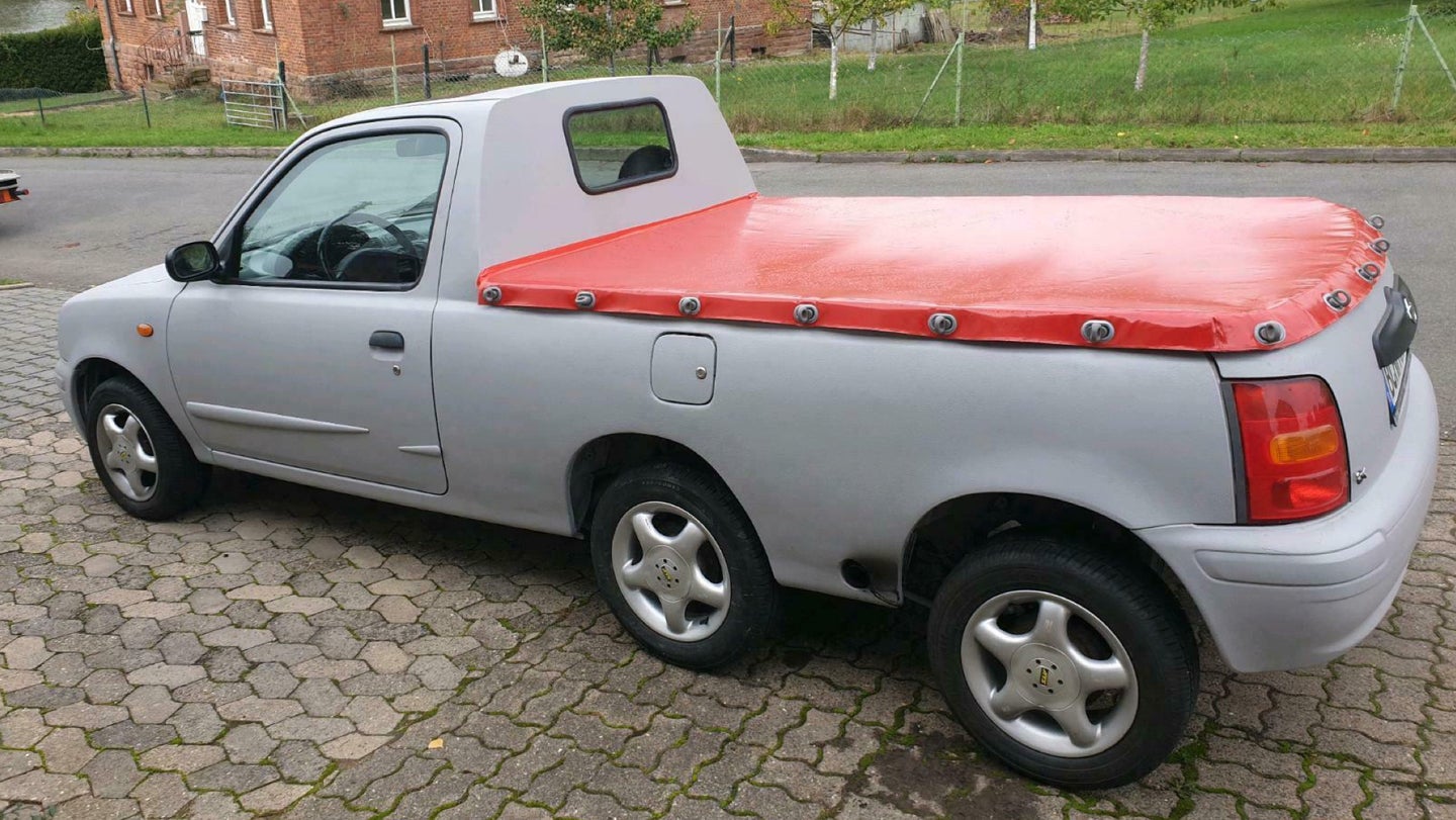 This Six-Wheeled Nissan Micra Is the Perfect Pickup for Everyone Who Says the Hummer Is Too Big