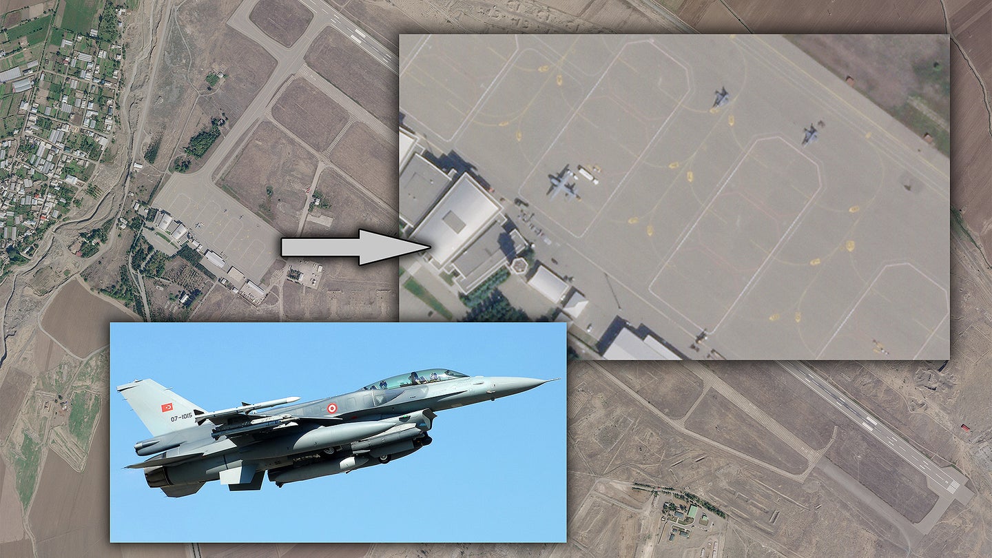 Satellite Images Confirm Turkish F-16 Fighters Secretly Deployed To Azerbaijan