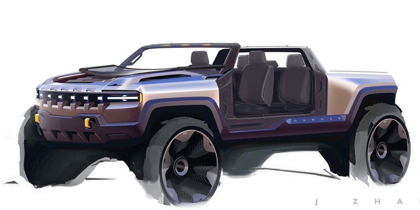 GM’s Original Design Sketches for the New Hummer EV Were Straight Out of Science Fiction