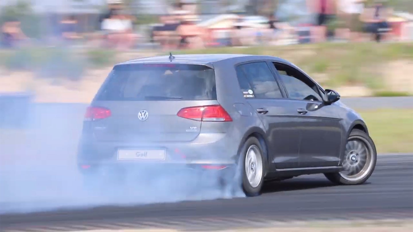 This RWD-Swapped Volkswagen Golf with a BMW V8 Is a Sleeper Drift King
