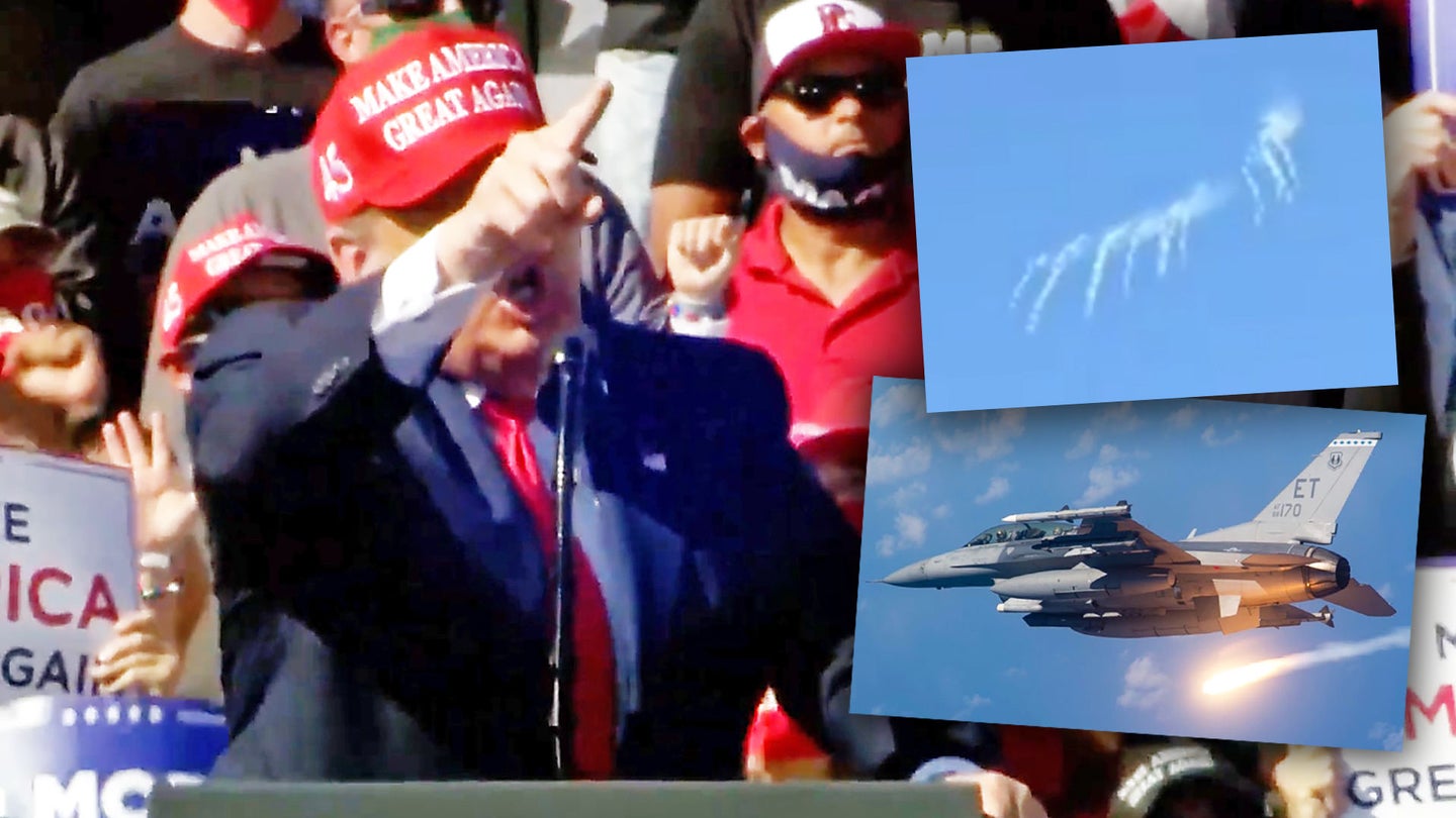 F-16 Pops Flares Grabbing Trump’s Attention After Plane Strays Into Airspace Over Rally