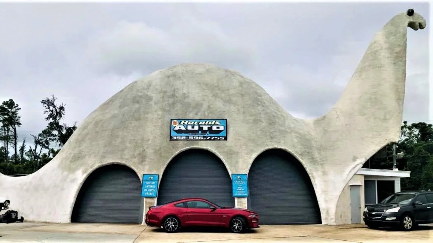 In the Belly of the Beast: Auto Service Center Does Business Inside a 56-Year-Old Dinosaur