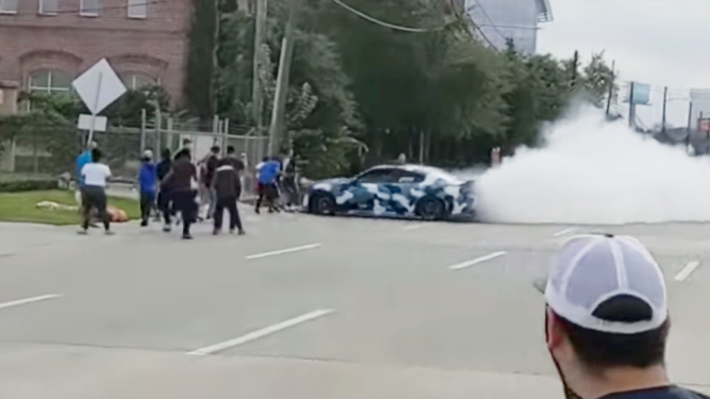 Don’t Be Like This Dodge Charger Driver Who Hit a Houston Crowd Doing a Smoky Burnout