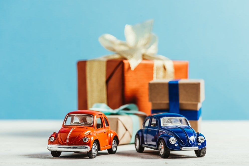 Toy cars with gift boxes