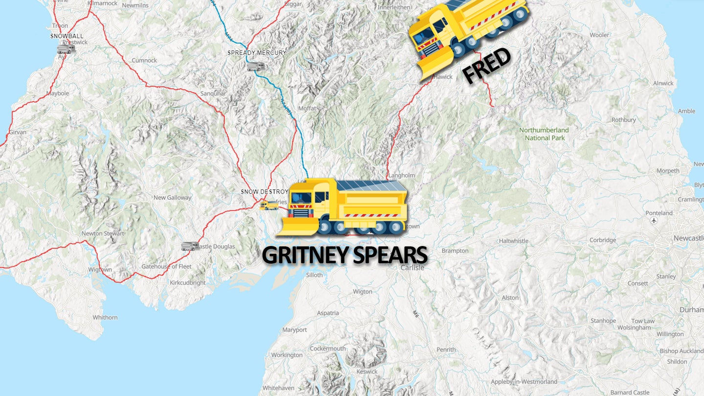 &#8216;Spready Mercury&#8217; and &#8216;Gritney Spears&#8217;: Scotland&#8217;s Snowplows Have Amazing Names
