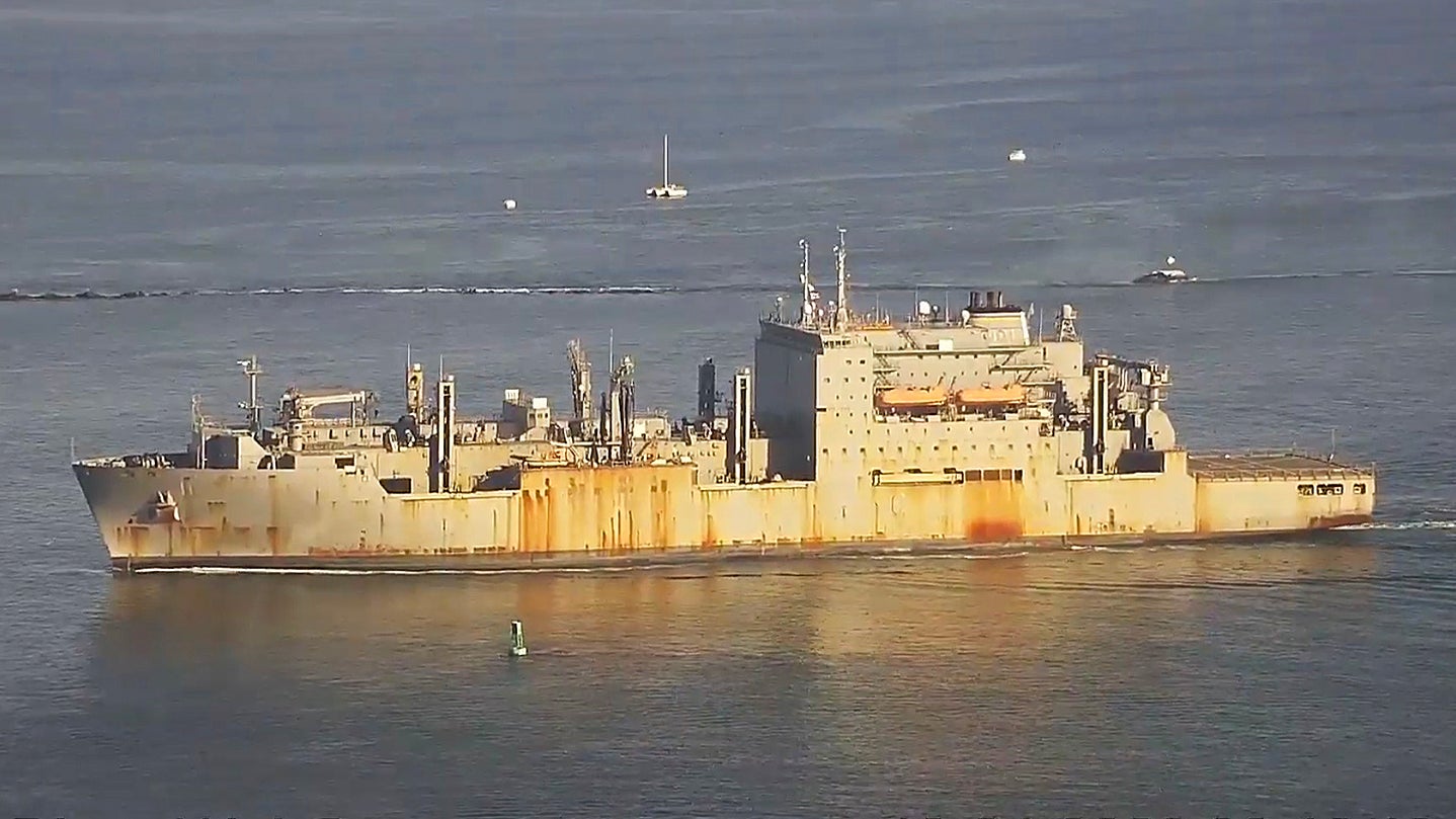 This Relatively Young Military Sealift Command Ship Is Absolutely Caked In Rust