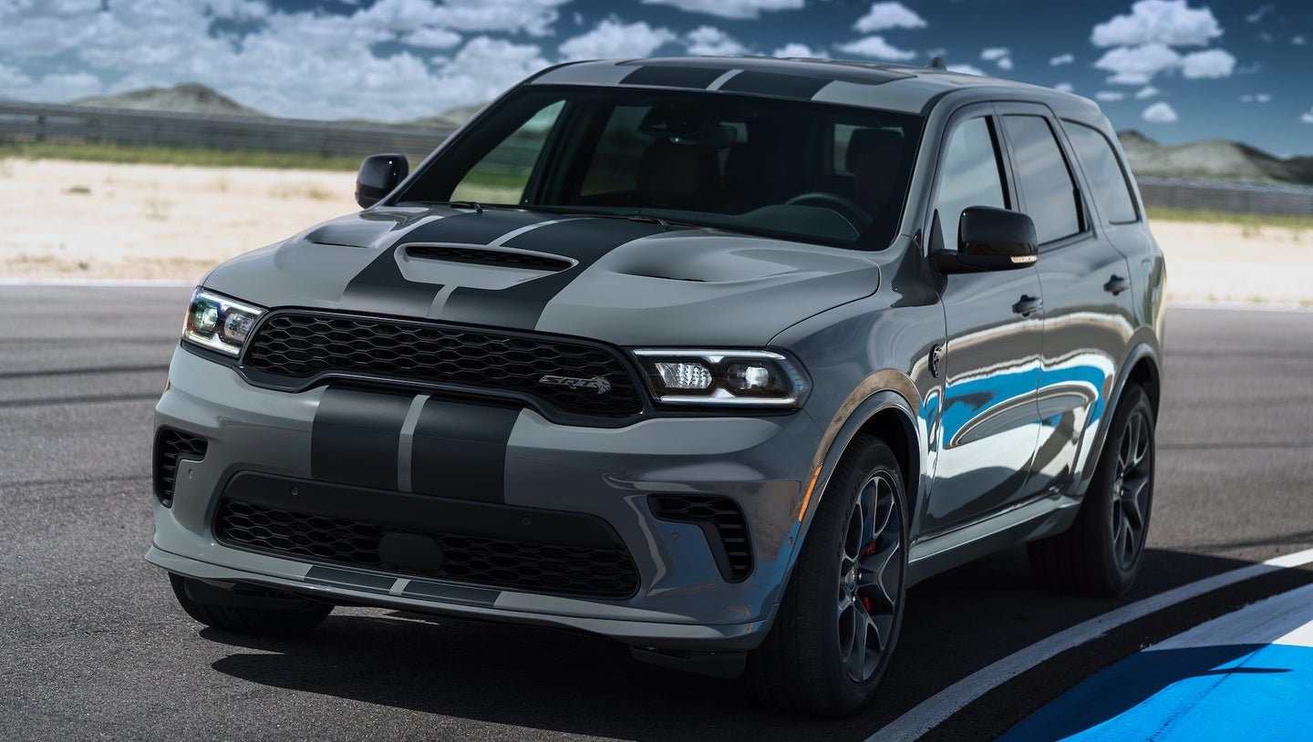 Dodge Durango SRT Hellcat: Powered by the proven supercharged 6.2-liter HEMI Hellcat V-8 engine, the Durango SRT Hellcat delivers a best-in-class 710 horsepower and 645 lb.-ft. of torque, mated to a standard TorqueFlite 8HP95 eight-speed automatic transmission