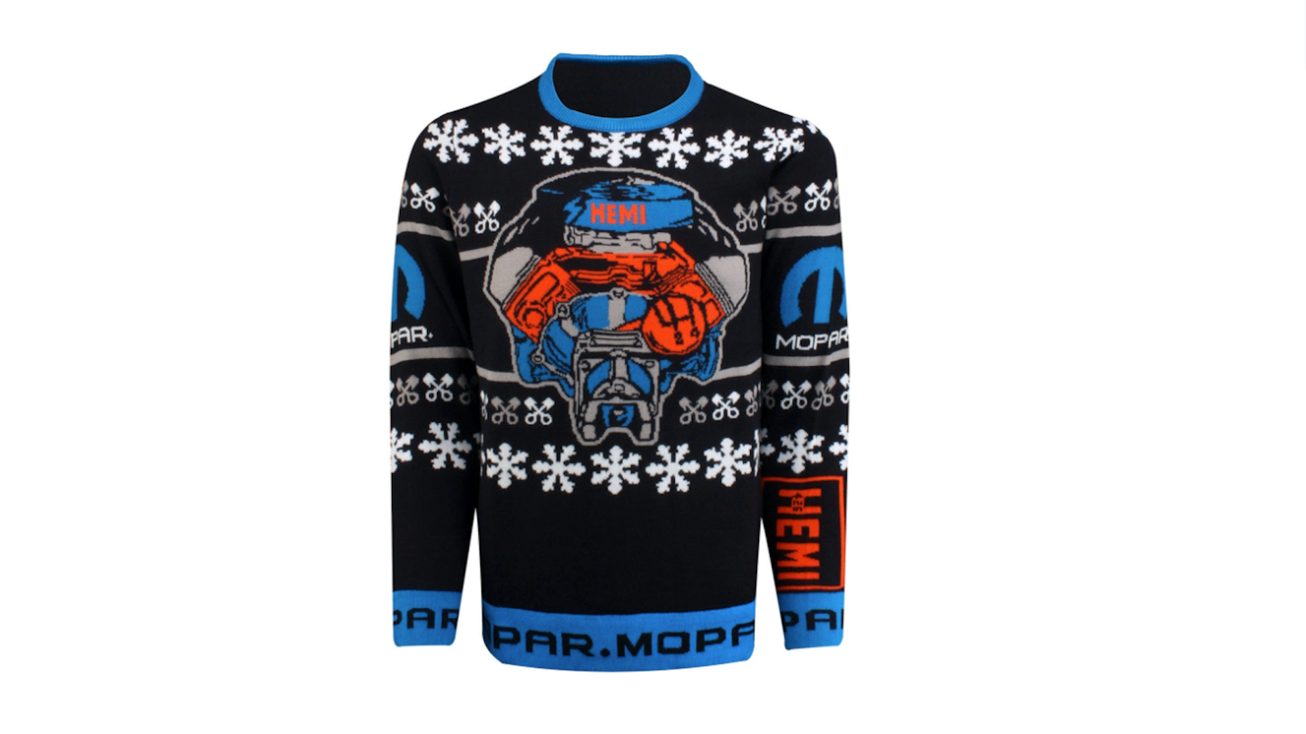 Can&#8217;t Afford a Hellcrate Engine This Holiday Season? Buy This Truly Ugly Hemi Sweater Instead