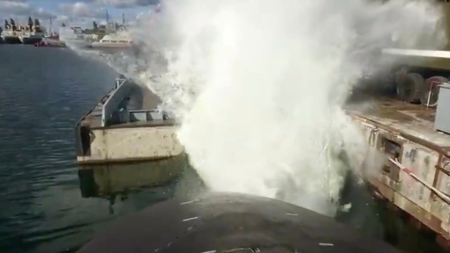 Watch A Russian Navy Submarine Absolutely Soak Onlookers With A Mock Torpedo Launch