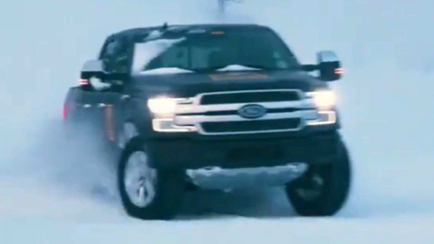Watch an Electric Ford F-150 Pickup Prototype Go Drifting