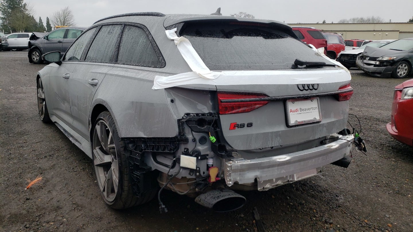 The First Totaled 2021 Audi RS6 Avant Is Here, And It’s For Sale
