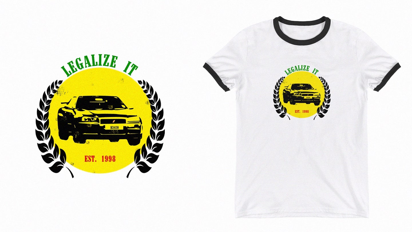 It’s Time To #LegalizeIt: Get The Drive’s New R34 Nissan Skyline T-Shirt