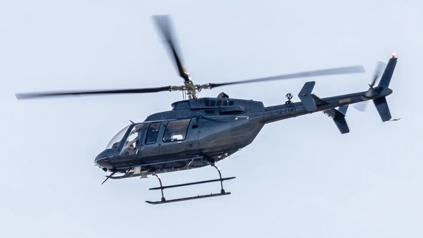 A mysterious Bell 407 helicopter seen flying in the greater Los Angeles Area on Jan. 13, 2021.