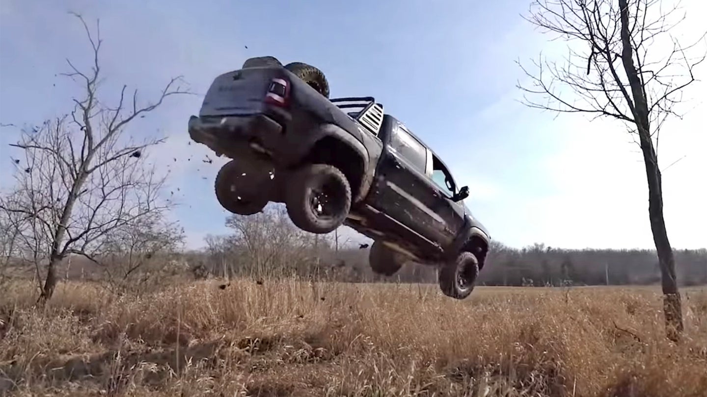 This Ram 1500 TRX Held Up Surprisingly Well After YouTuber&#8217;s Massive Jump