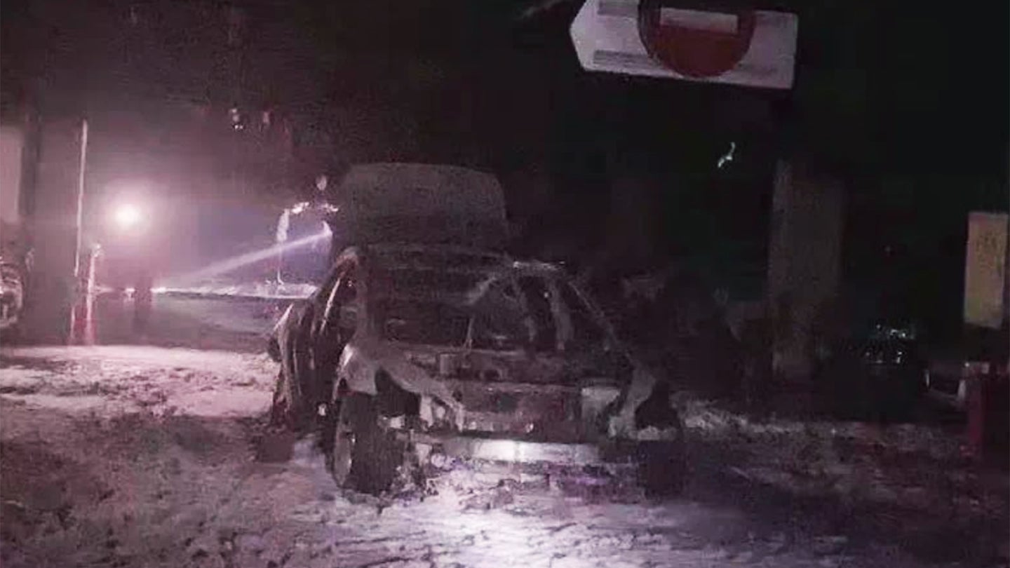 Tesla Model 3 ‘Explodes’ in Shanghai Parking Garage After Driver Allegedly Hits Manhole Cover