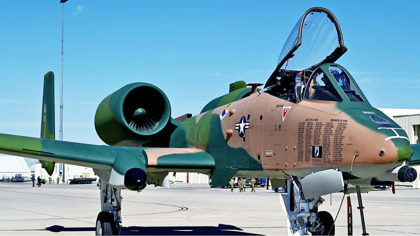 A-10 Warthog Emerges Painted In Green And Tan Camouflage. 