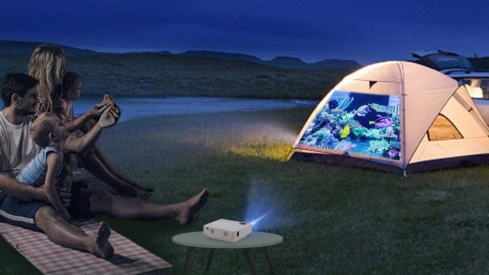 Outdoor Movie Projector In Night