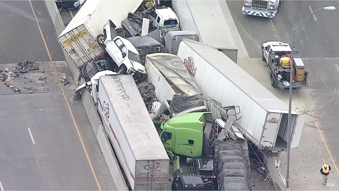 Horrifying Footage Shows 70-Plus Vehicle Pile Up in Ft. Worth That Killed at Least Five