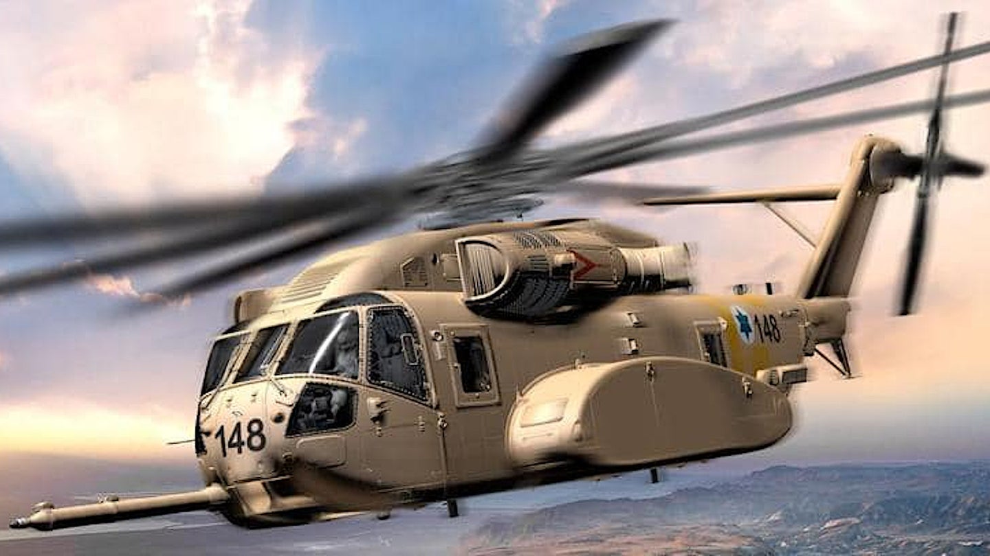 An artist's conception of an Israeli Air Force CH-53K King Stallion.