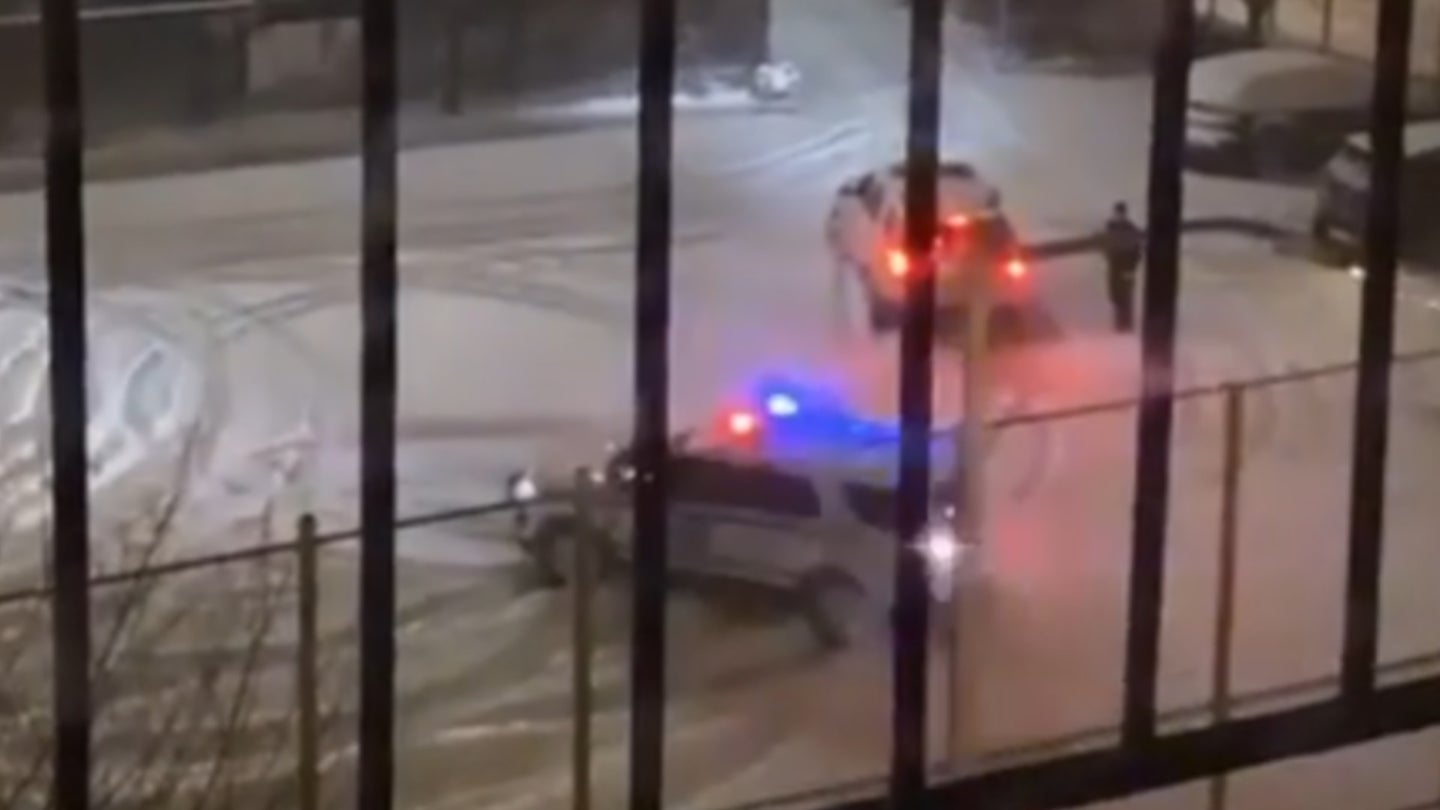 NYPD Officer Caught Doing Parking Lot Donuts During Massive East Coast Snowstorm